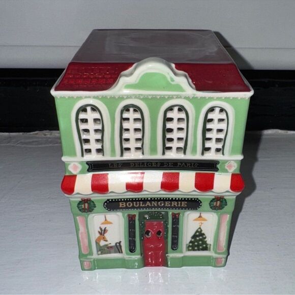 NWT ANTHROPOLOGIE SET OF FOUR Ceramic Holiday Houses Complete Set - Picture 7 of 16